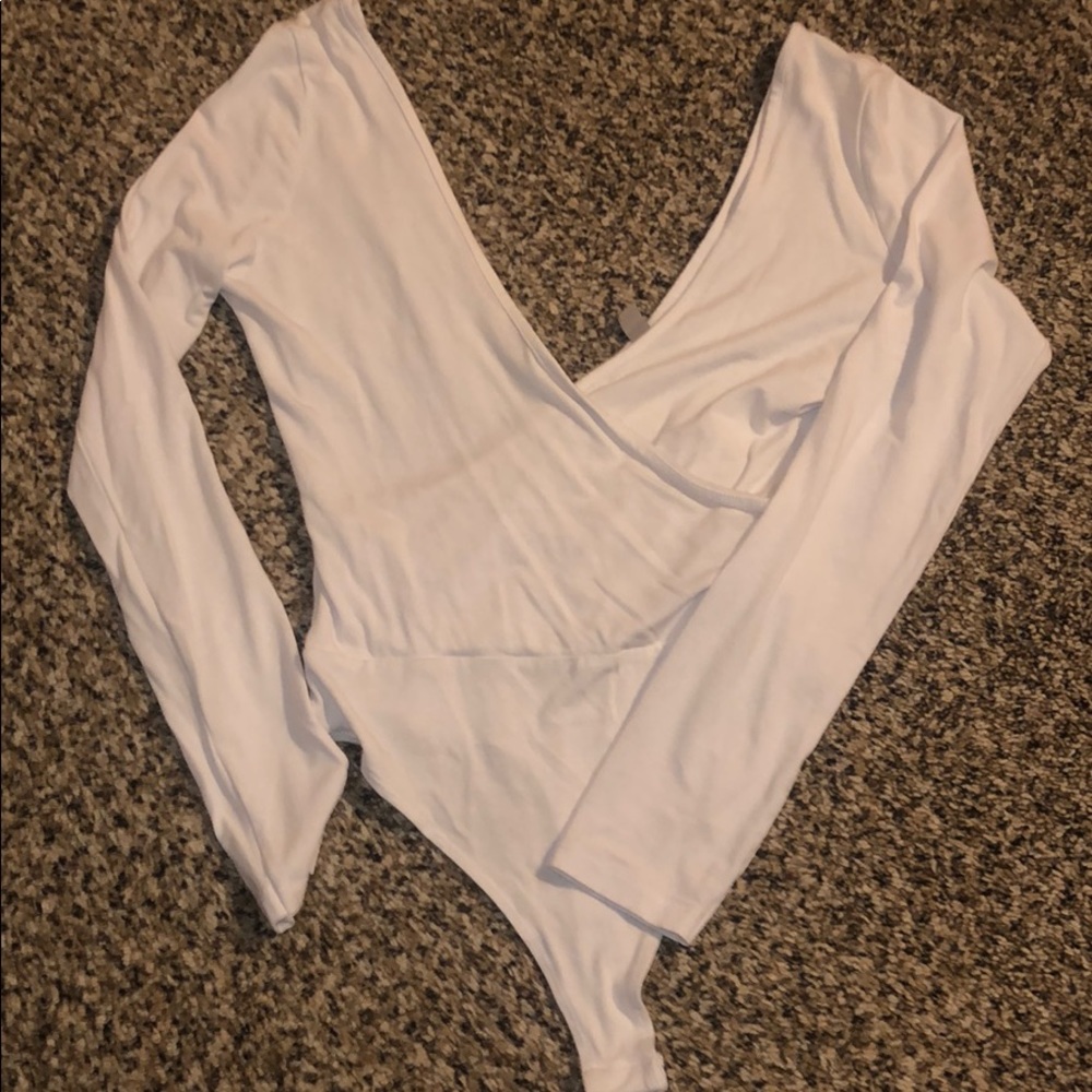 Plunging neckline bodysuit